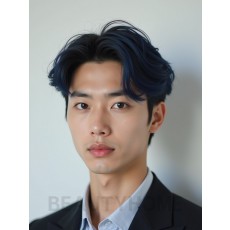 남성 블루 투블럭