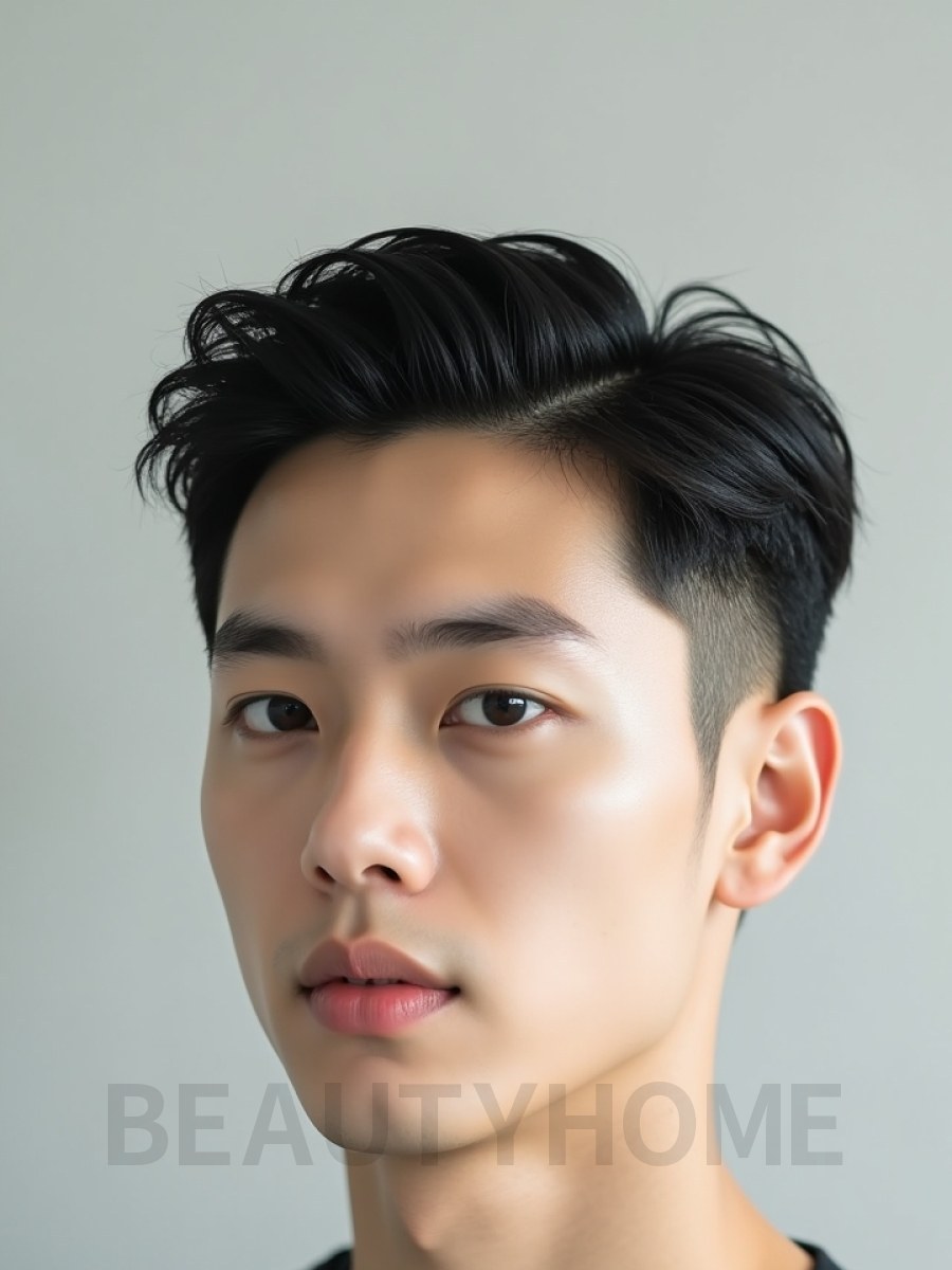 남성 블랙 투블럭