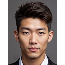 남성 브라운 투블럭