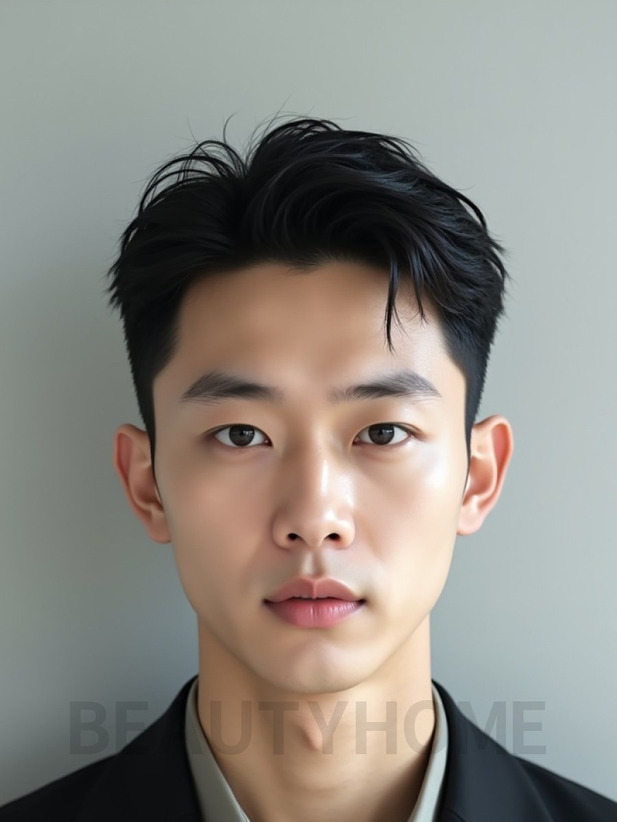 남성 블랙 투블럭
