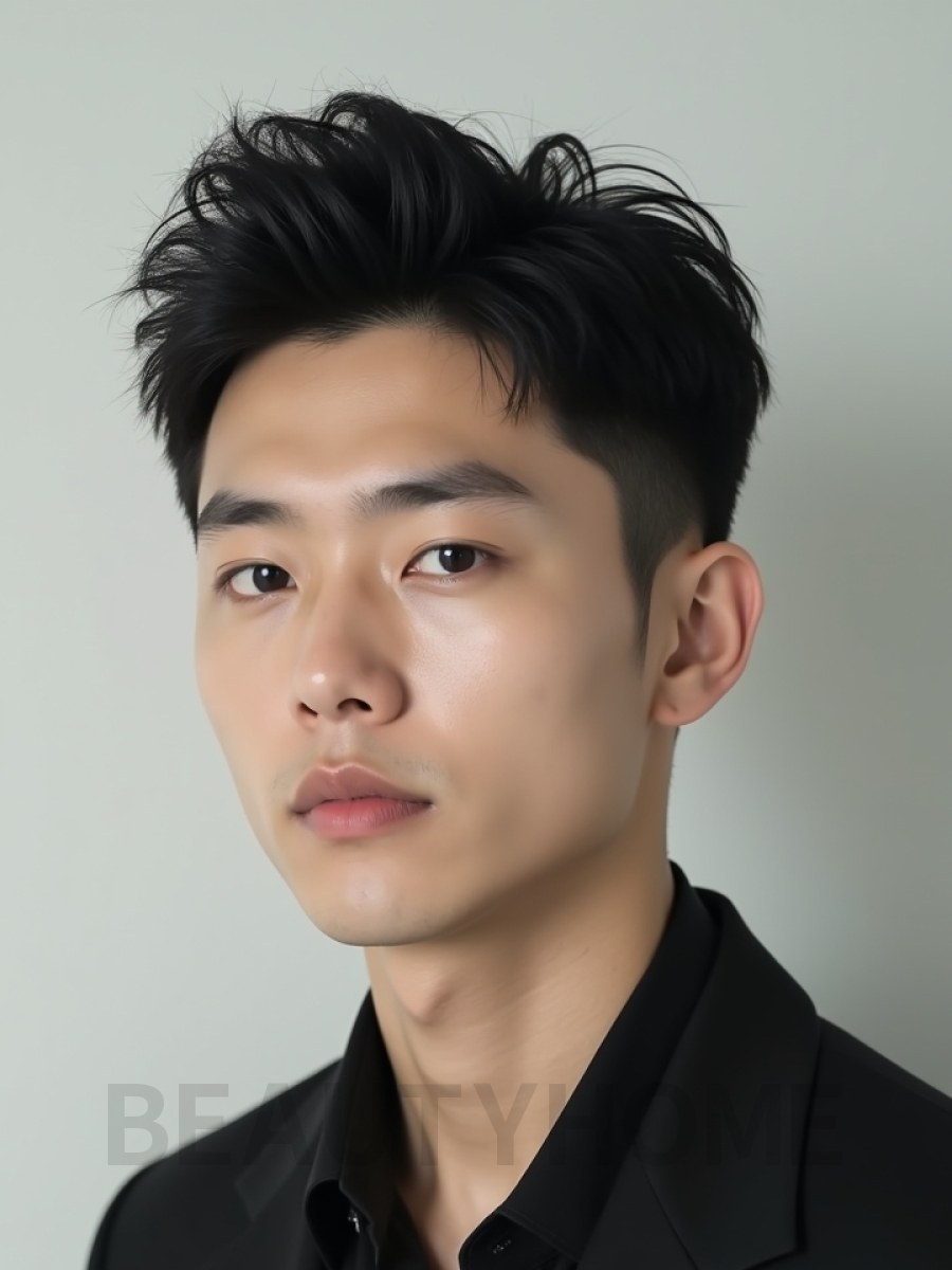 남성 블랙 투블럭