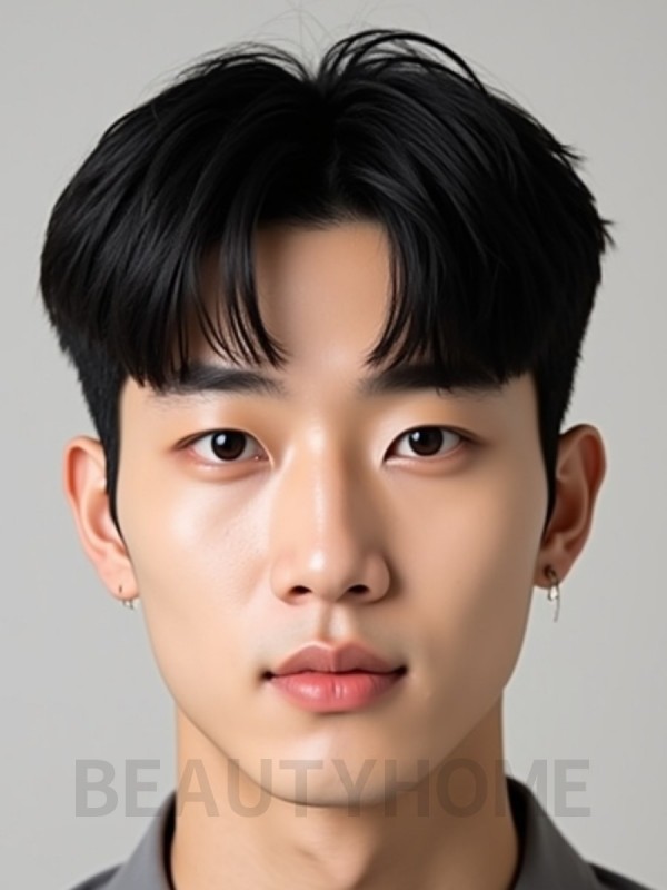 남성 블랙 투블럭