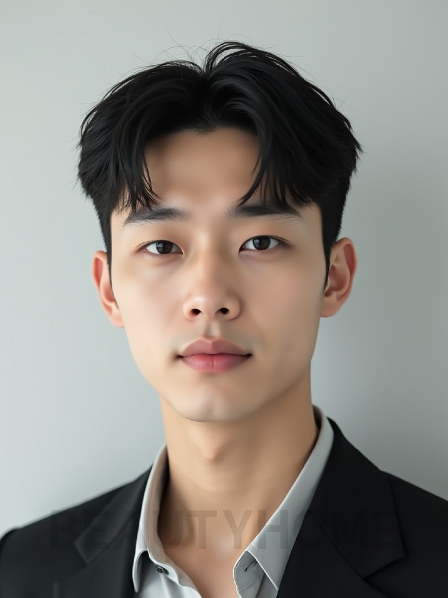 남성 블랙 투블럭