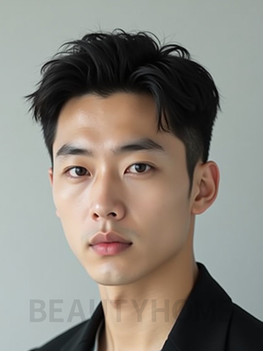 남성 블랙 투블럭