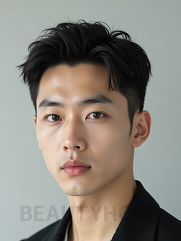 남성 블랙 투블럭