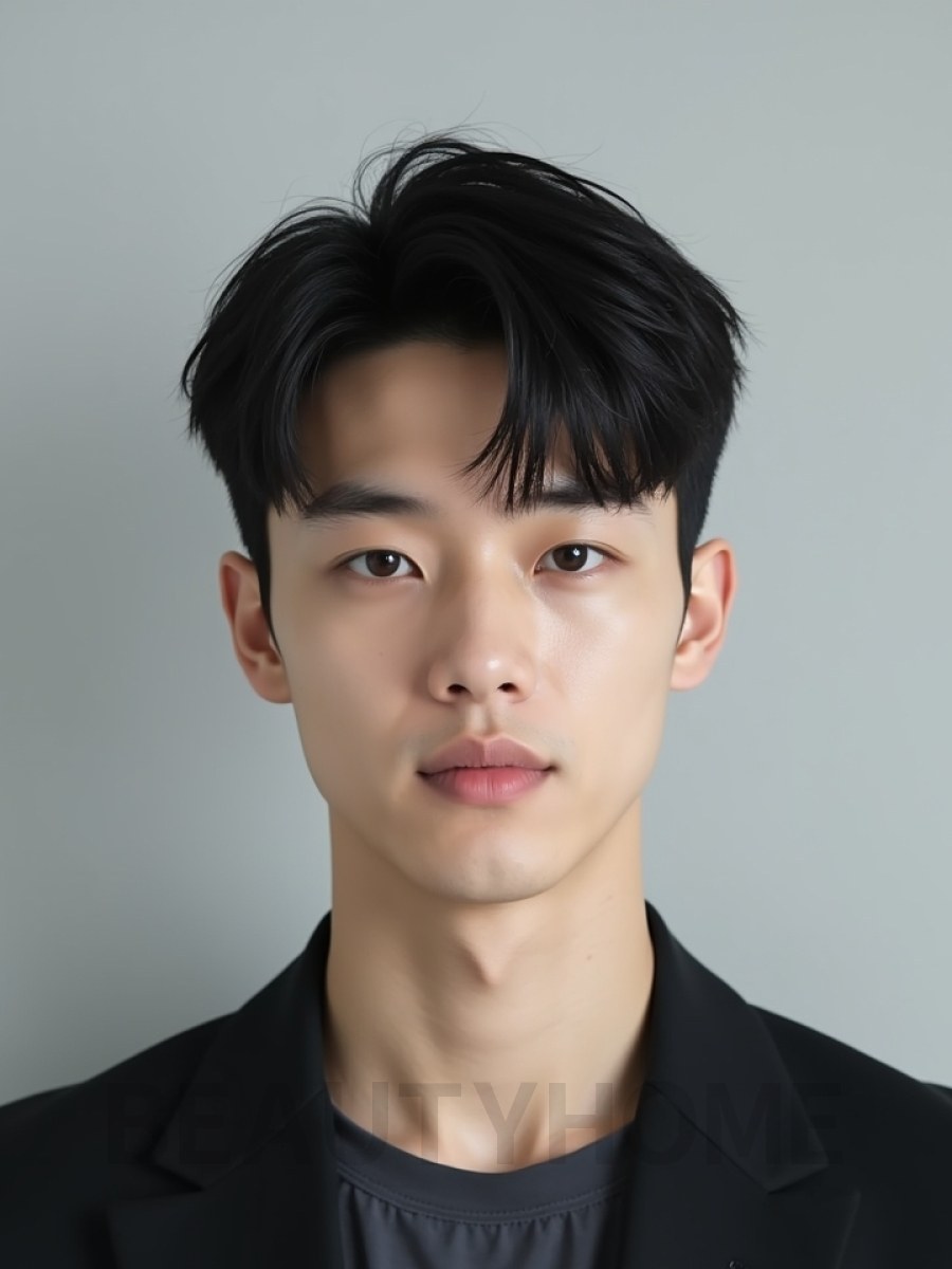 남성 블랙 투블럭