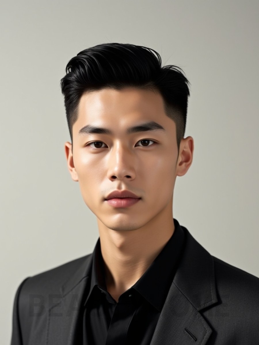 남성 블랙 투블럭