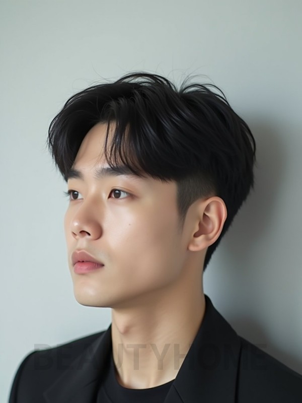 남성 블랙 투블럭