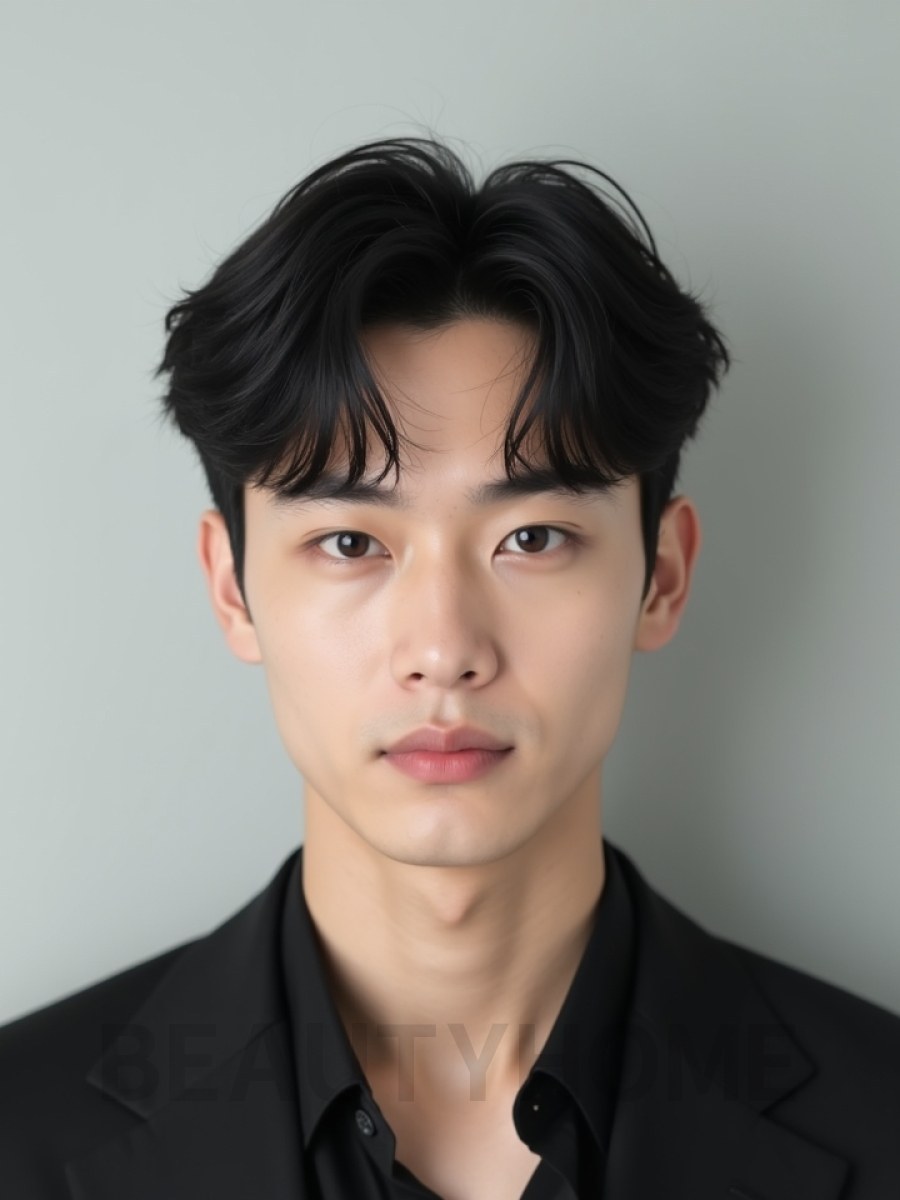 남성 블랙 투블럭