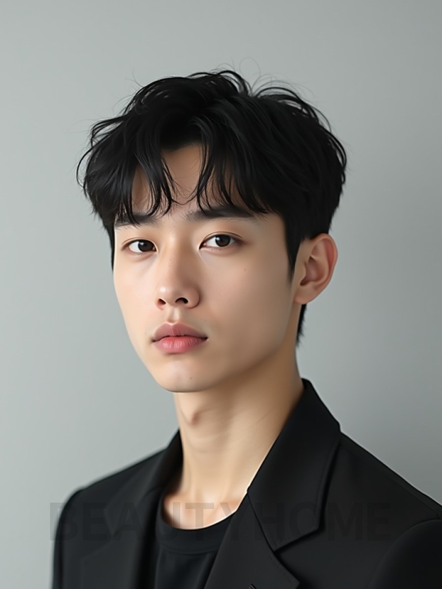 남성 블랙 투블럭