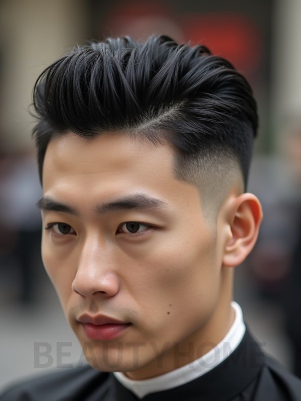 남성 블랙 투블럭