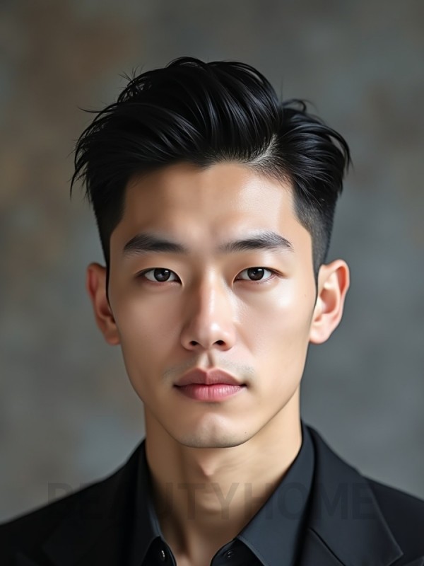 남성 블랙 투블럭