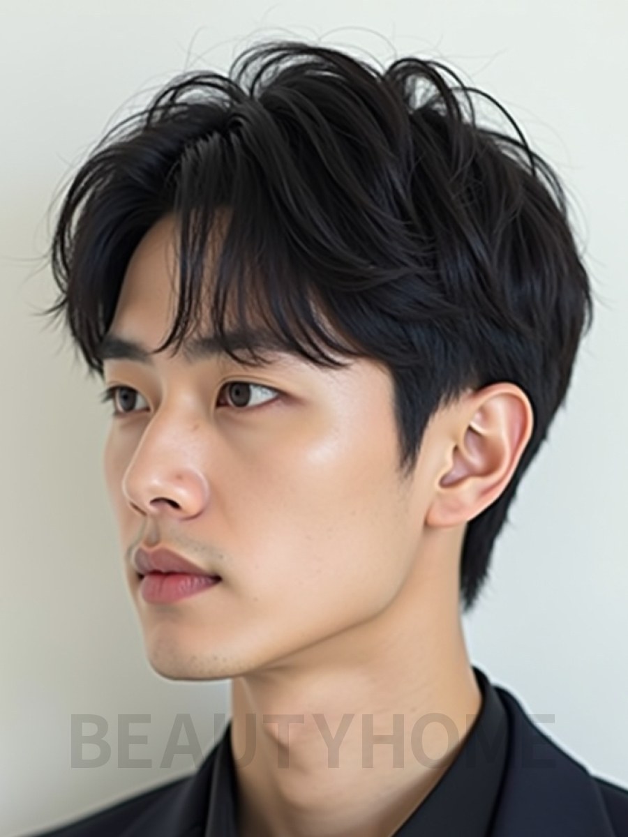 남성 블랙 투블럭