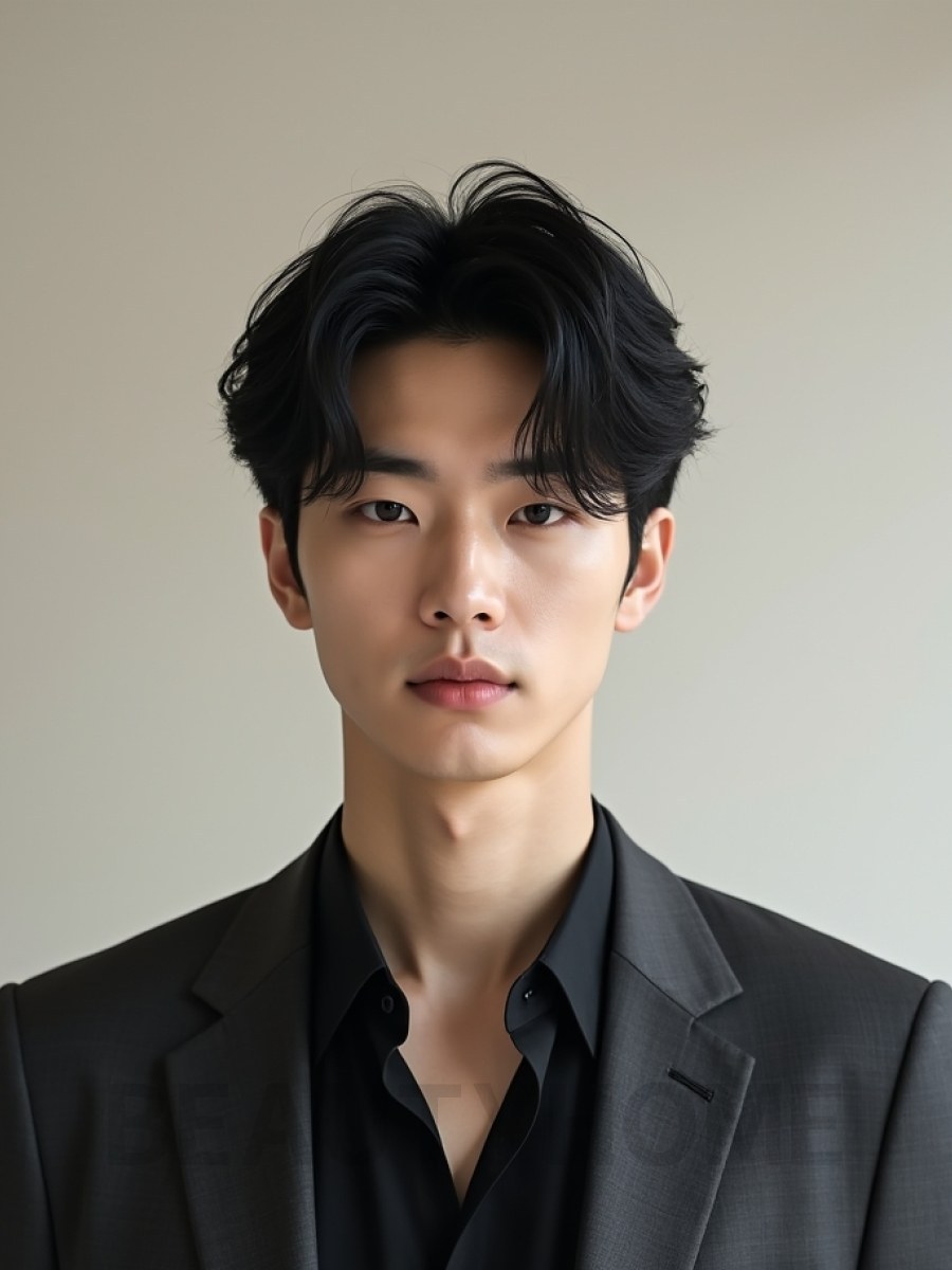 남성 블랙 투블럭