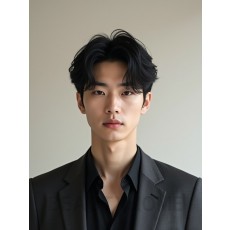 남성 블랙 투블럭
