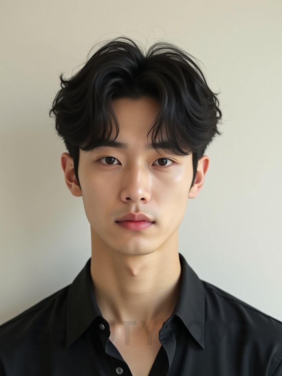 남성 블랙 투블럭