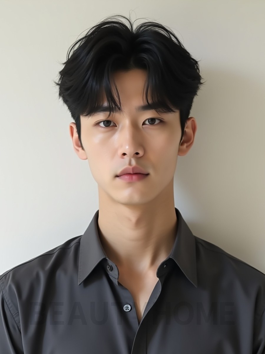 남성 블랙 투블럭