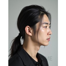 남성 블랙 포니테일