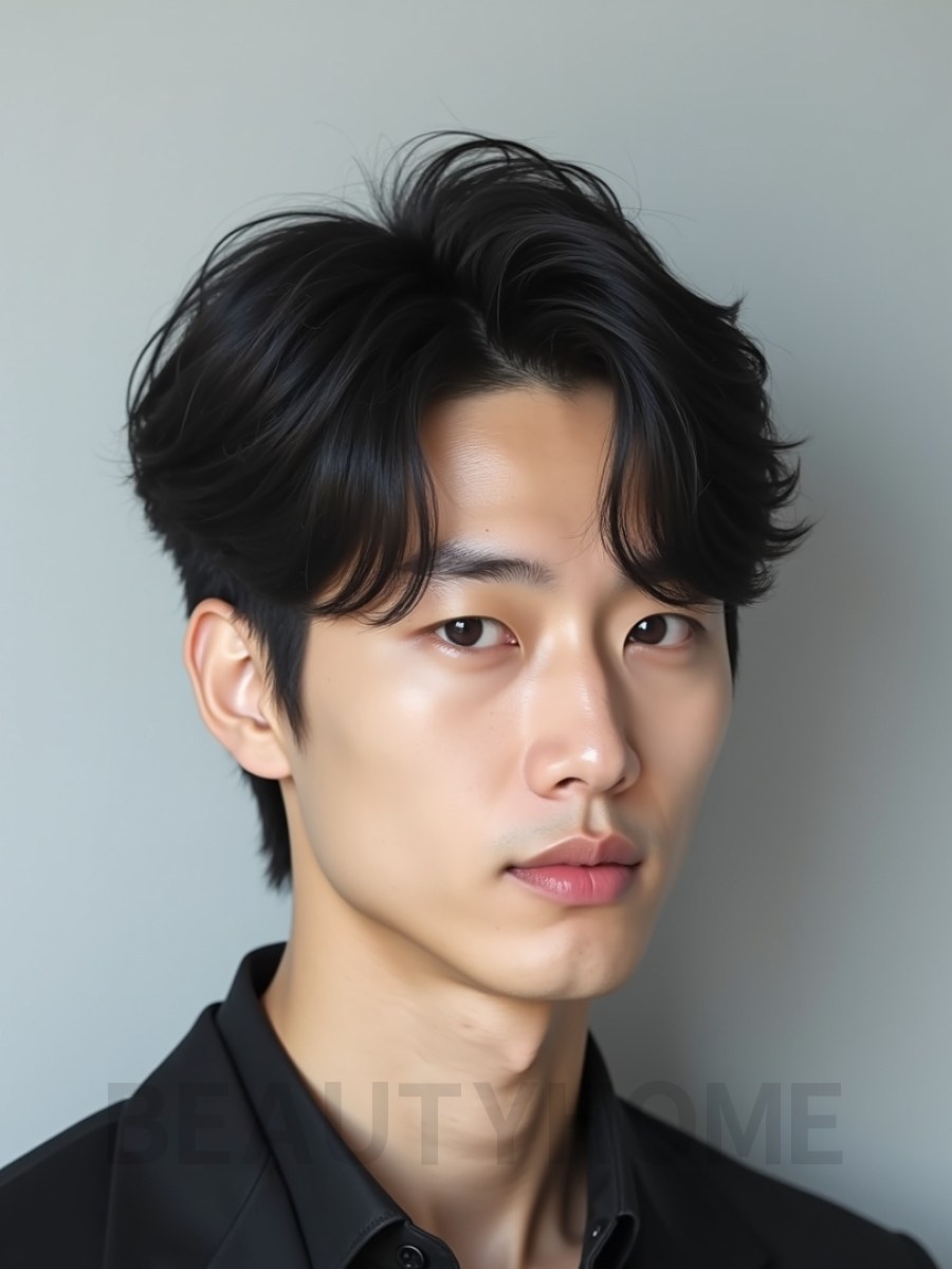 남성 블랙 투블럭