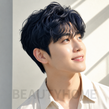 남자 쉐도우 애즈펌 블루 블랙 염색