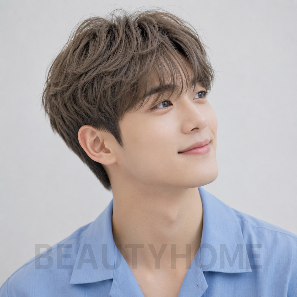 남자 시스루 애즈펌 애쉬 브라운 염색