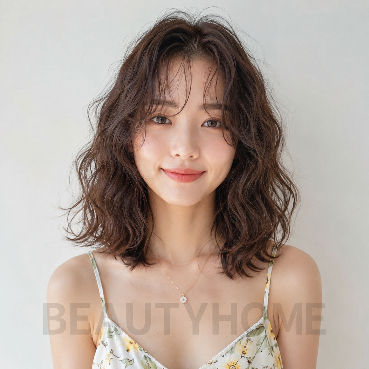 여자 중단발 히피펌