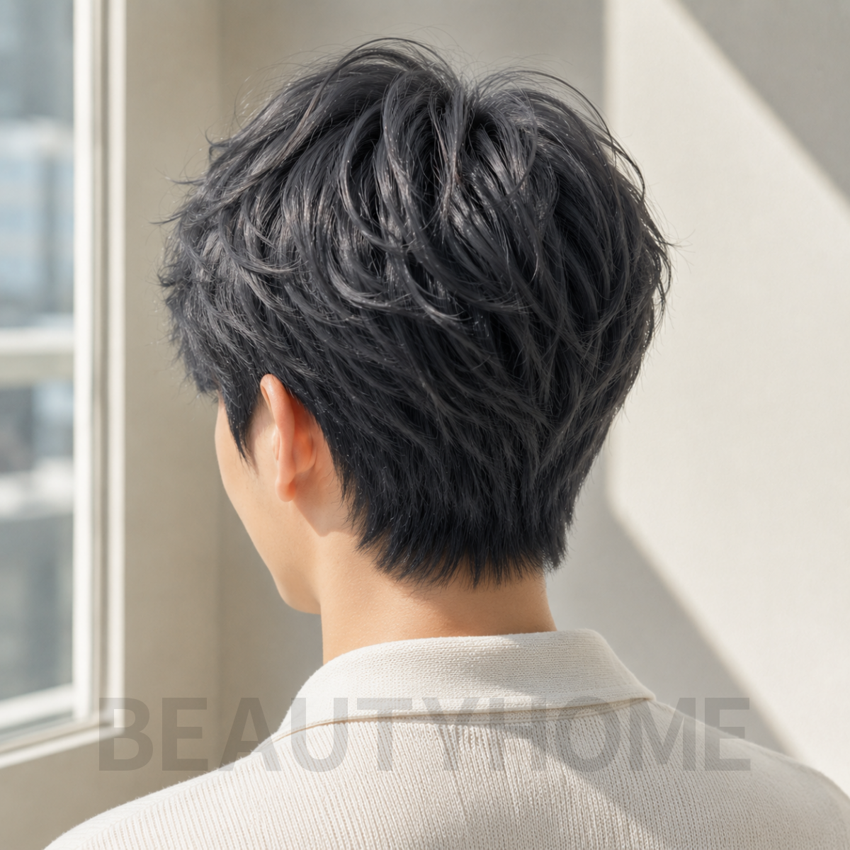 남자 리프컷 다크 애쉬 그레이 염색