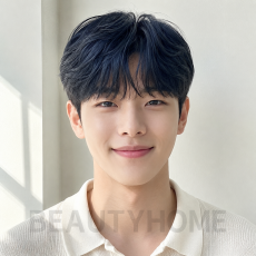 남자 투블럭컷 블루 블랙 염색