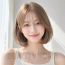 여자 단발 보브컷 밀크티 베이지 염색