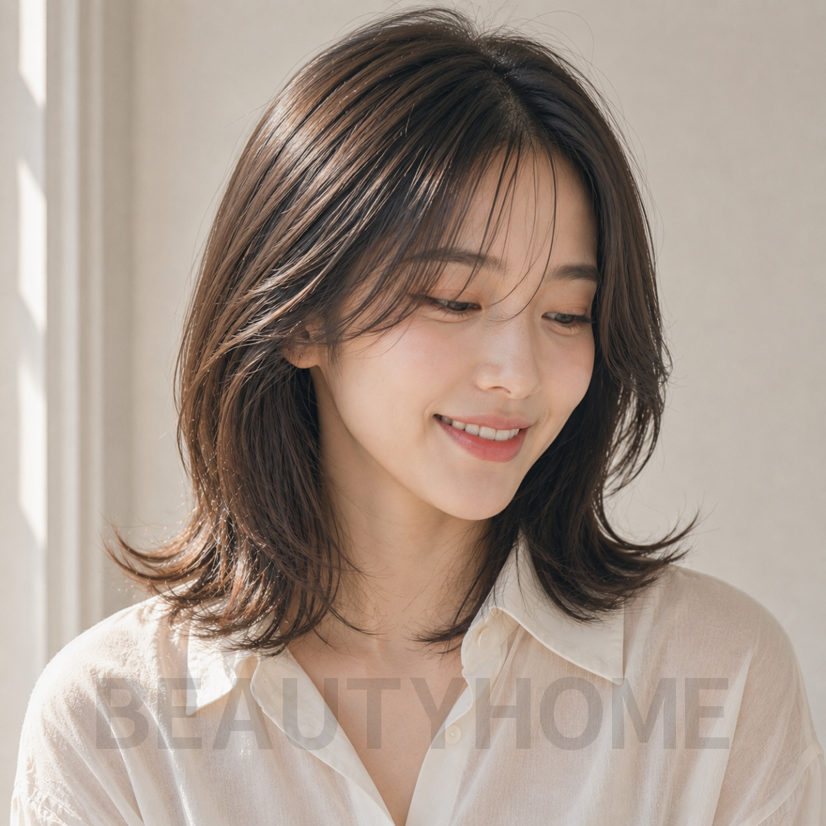 여자 중단발 레이어드컷