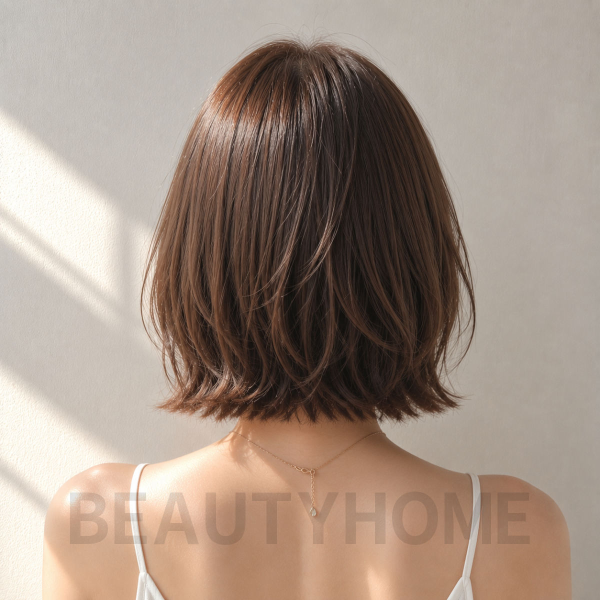 여자 단발 테슬컷 모카 브루넷 염색
