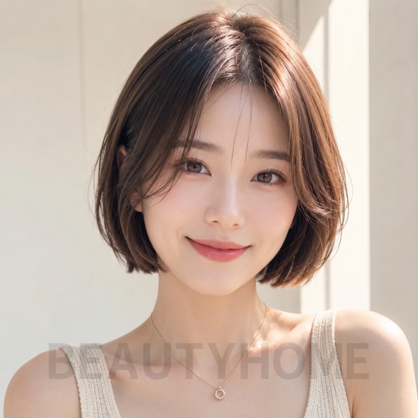 여자 스칸디 보브컷 발라아쥬 브라운