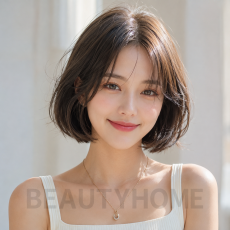 여자 위켄드 보브컷 익스펜시브 브루넷 염색
