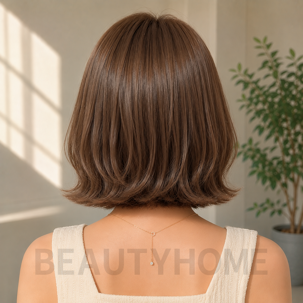 여자 단발 위켄드 보브컷 모카 브루넷 염색