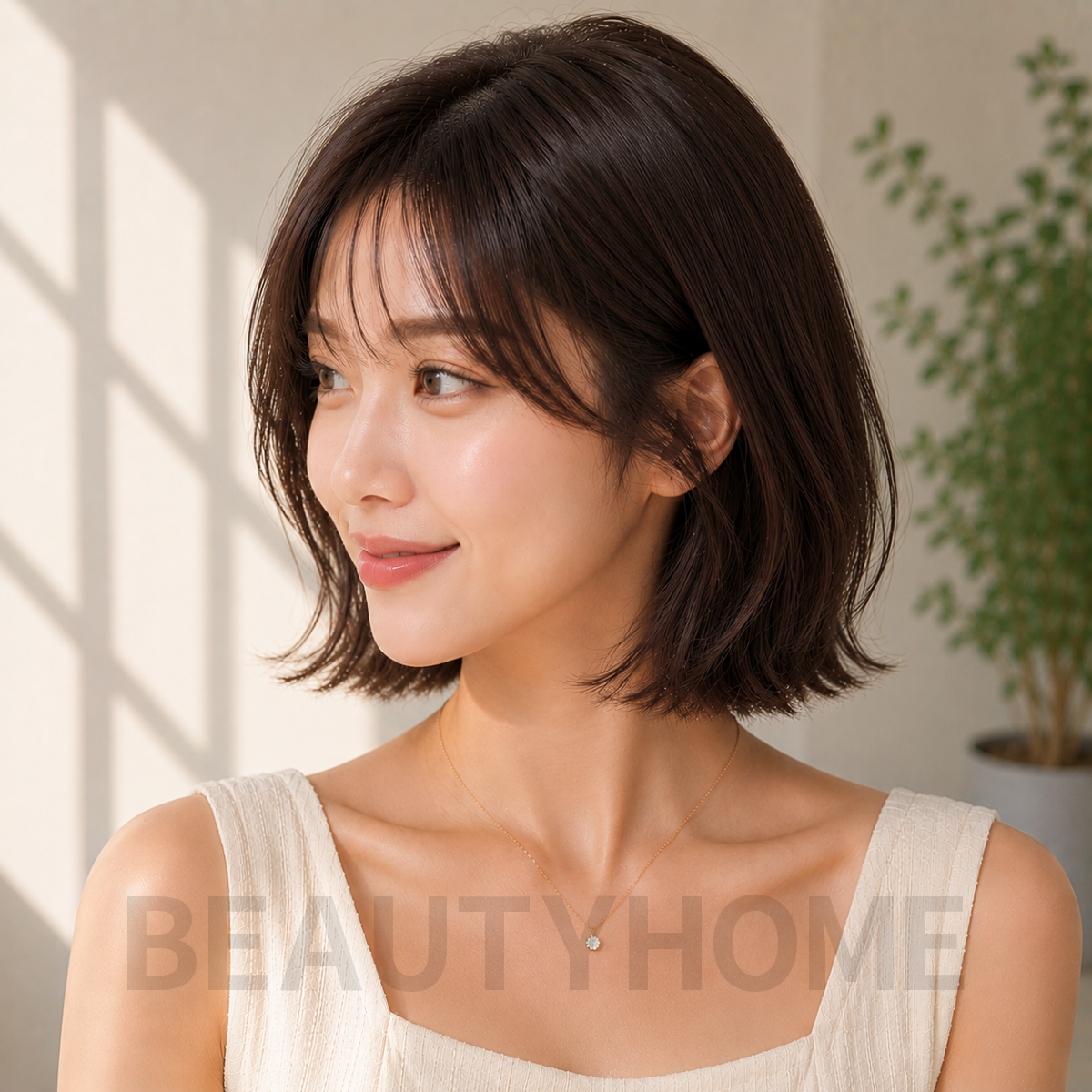 여자 단발 테슬컷 익스펜시브 브루넷 염색