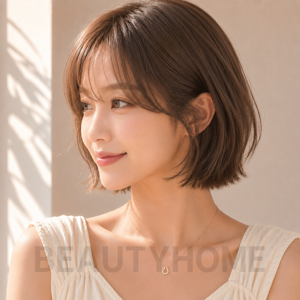 여자 단발 프렌치 보브컷 모카 브루넷 염색