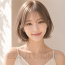 여자 단발 프렌치 보브컷 애쉬 베이지 염색