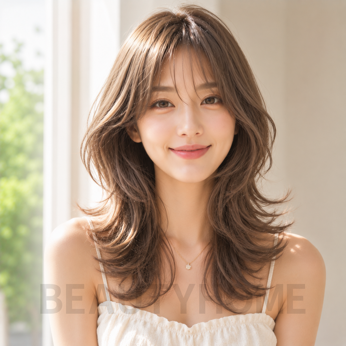 여자 레이어드 빌드펌 헤이즐 베이지 염색