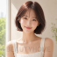 여자 프렌치 보브컷 체리 브라운 염색
