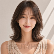 여자 중단발 허쉬컷과 초코 브라운